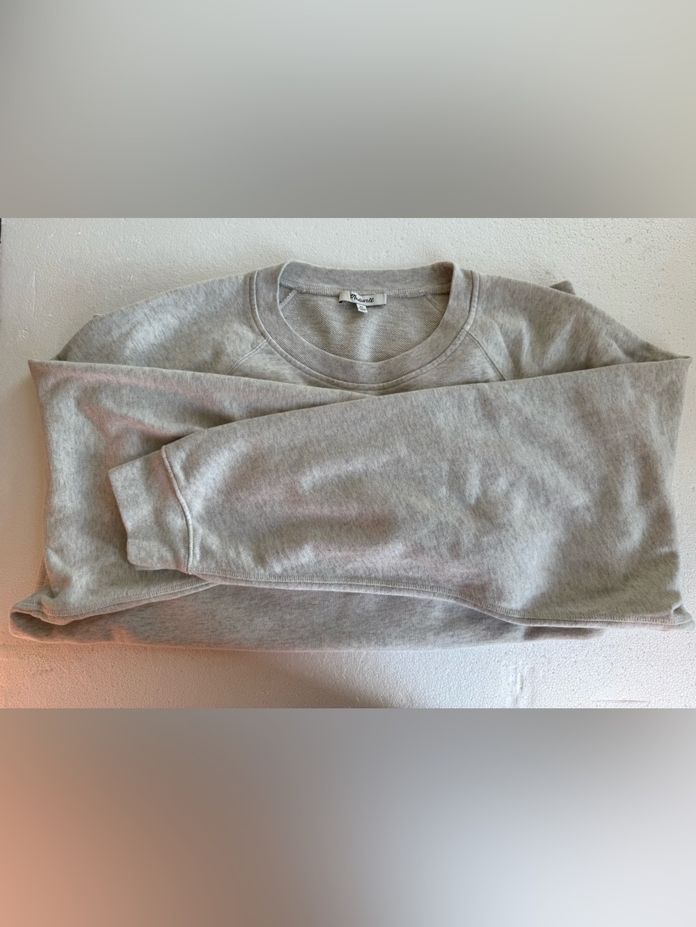 Madewell French Terry Heather Oatmeal Raglan Crewneck Sweater